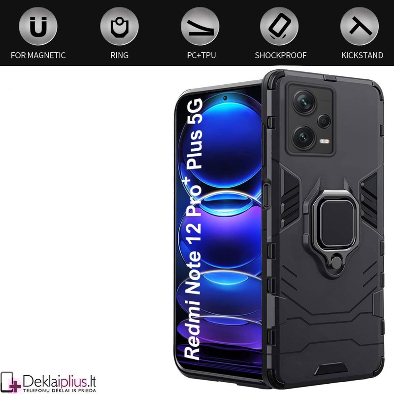 Sustiprintas dėklas 4in1 - juodas (Xiaomi Redmi Note 12 Pro Plus) Sustiprintas dėklas 4in1 - juodas (Xiaomi Redmi Note 12 Pro Plus)